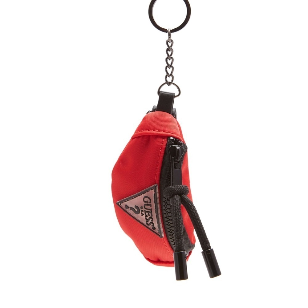 New GUESS RED MINI FANNY PACK KEYCHAIN